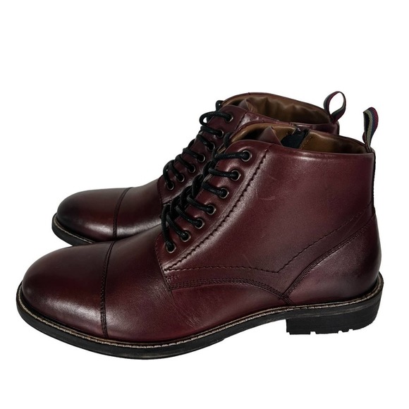 THOMAS & VINE BARTON CAP TOE ANKLE BOOTS IN OXBLOOD NWOT MEN'S SIZE 8 - Picture 5 of 13